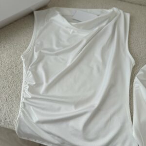 Pull Basic Blanc Sans Manches