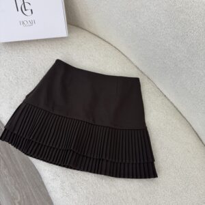 Jupe Courte À Plis Marron – Image 7