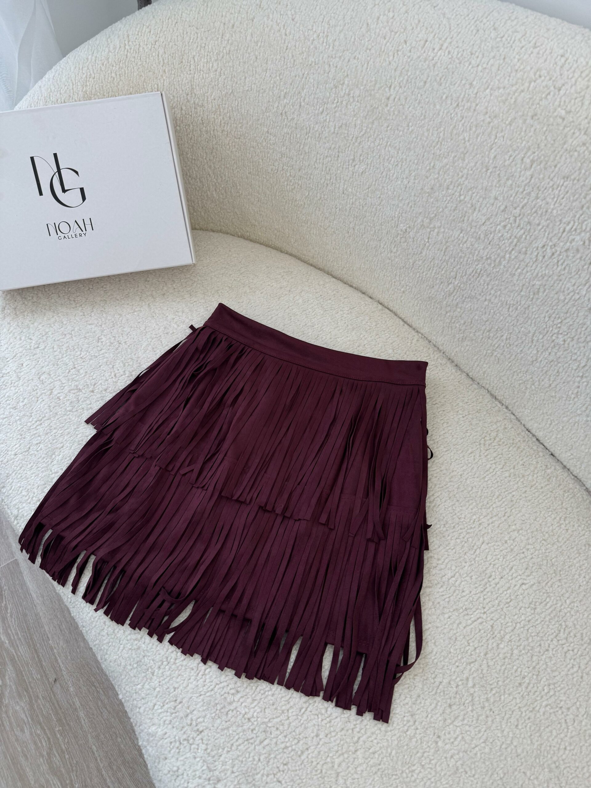 Jupe Prune Élégance Frangée – Image 4