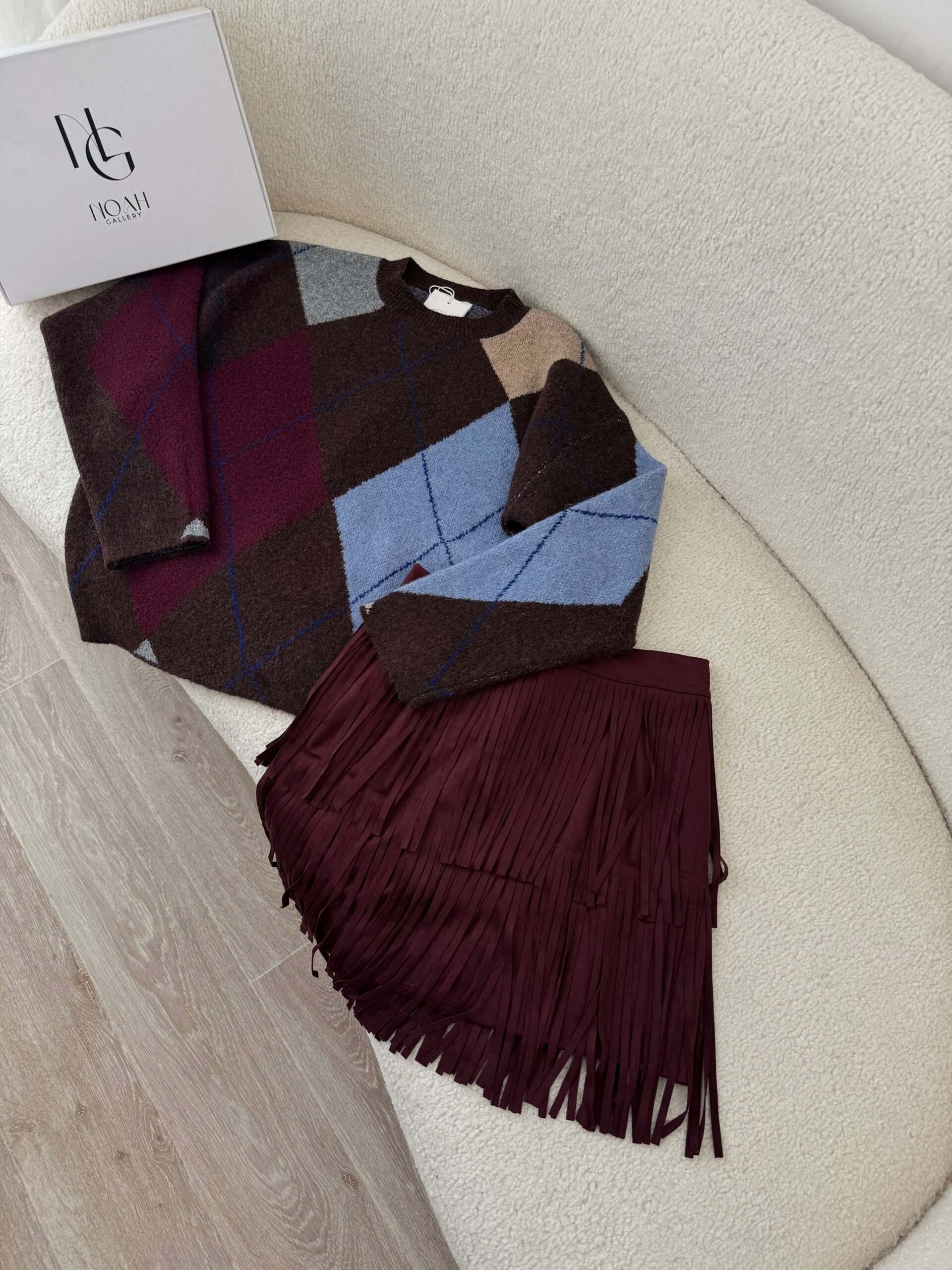 Pull Arlequin Prune & Bleu – Image 4