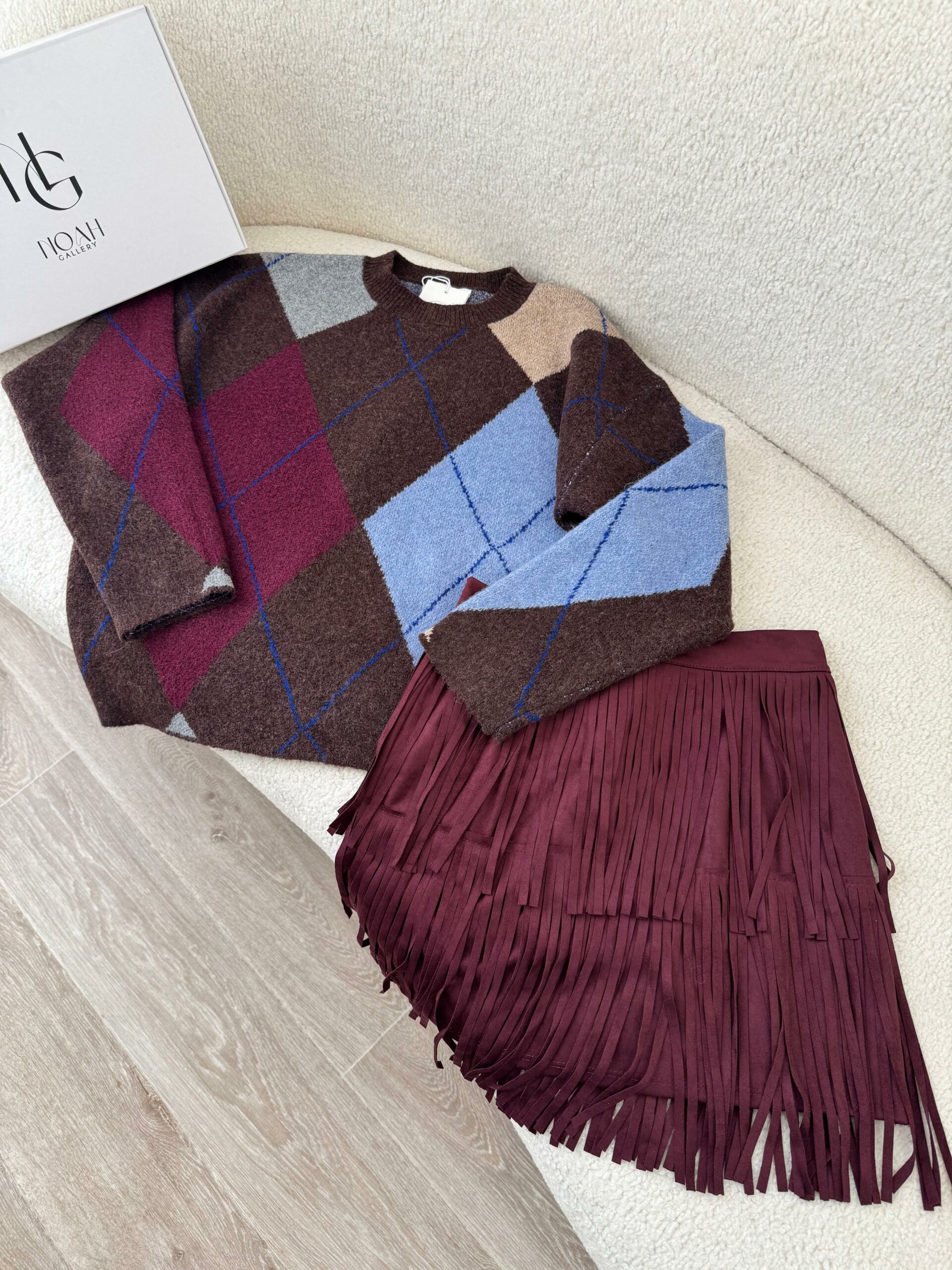 Pull Arlequin Prune & Bleu – Image 5