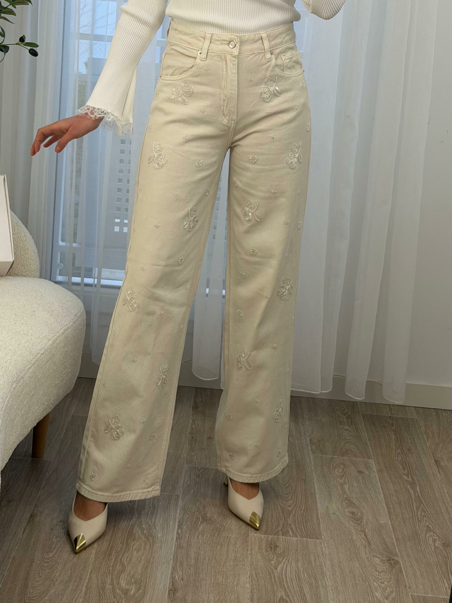Pantalon Élégance Brodé
