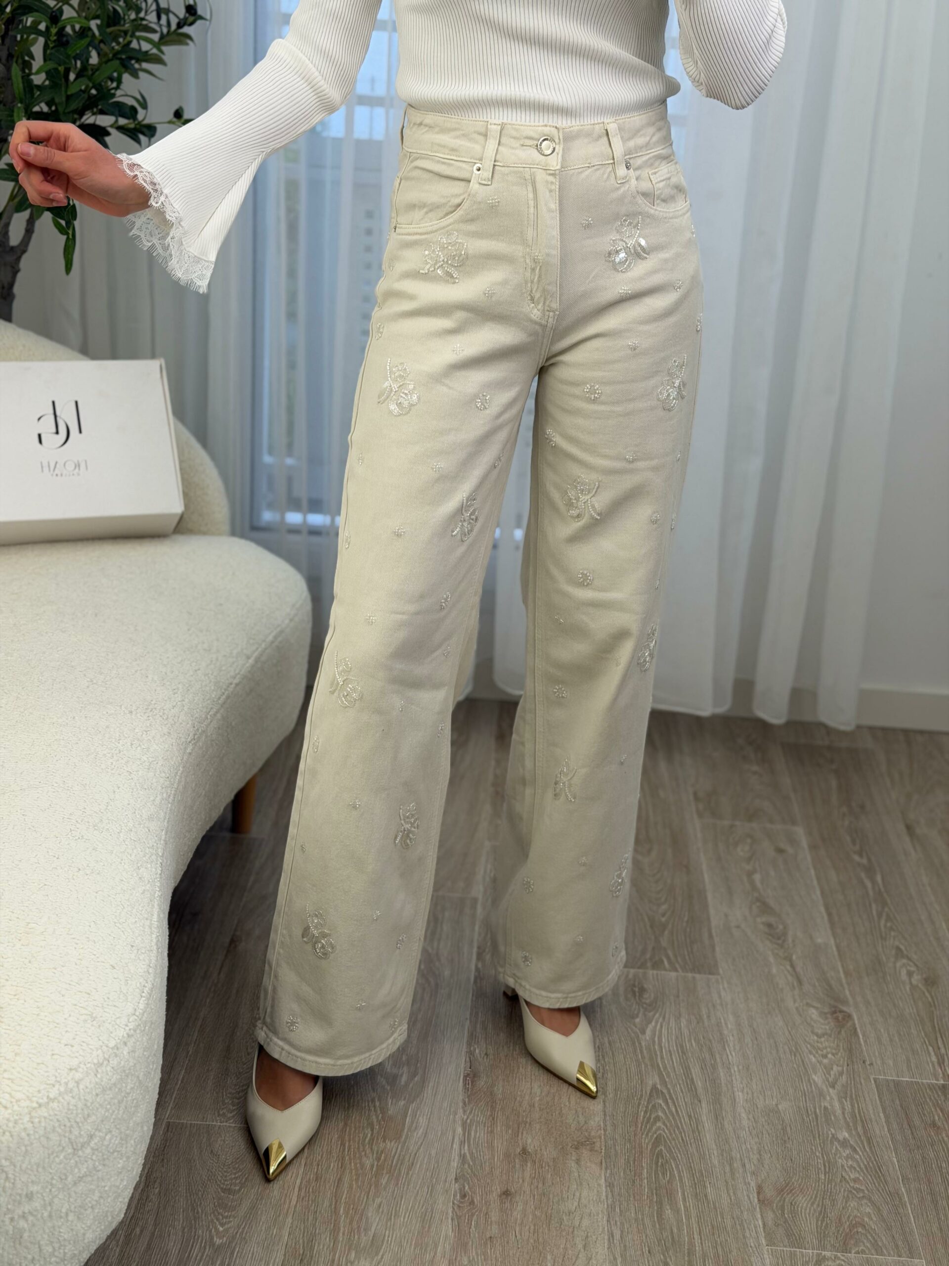 Pantalon Élégance Brodé – Image 2