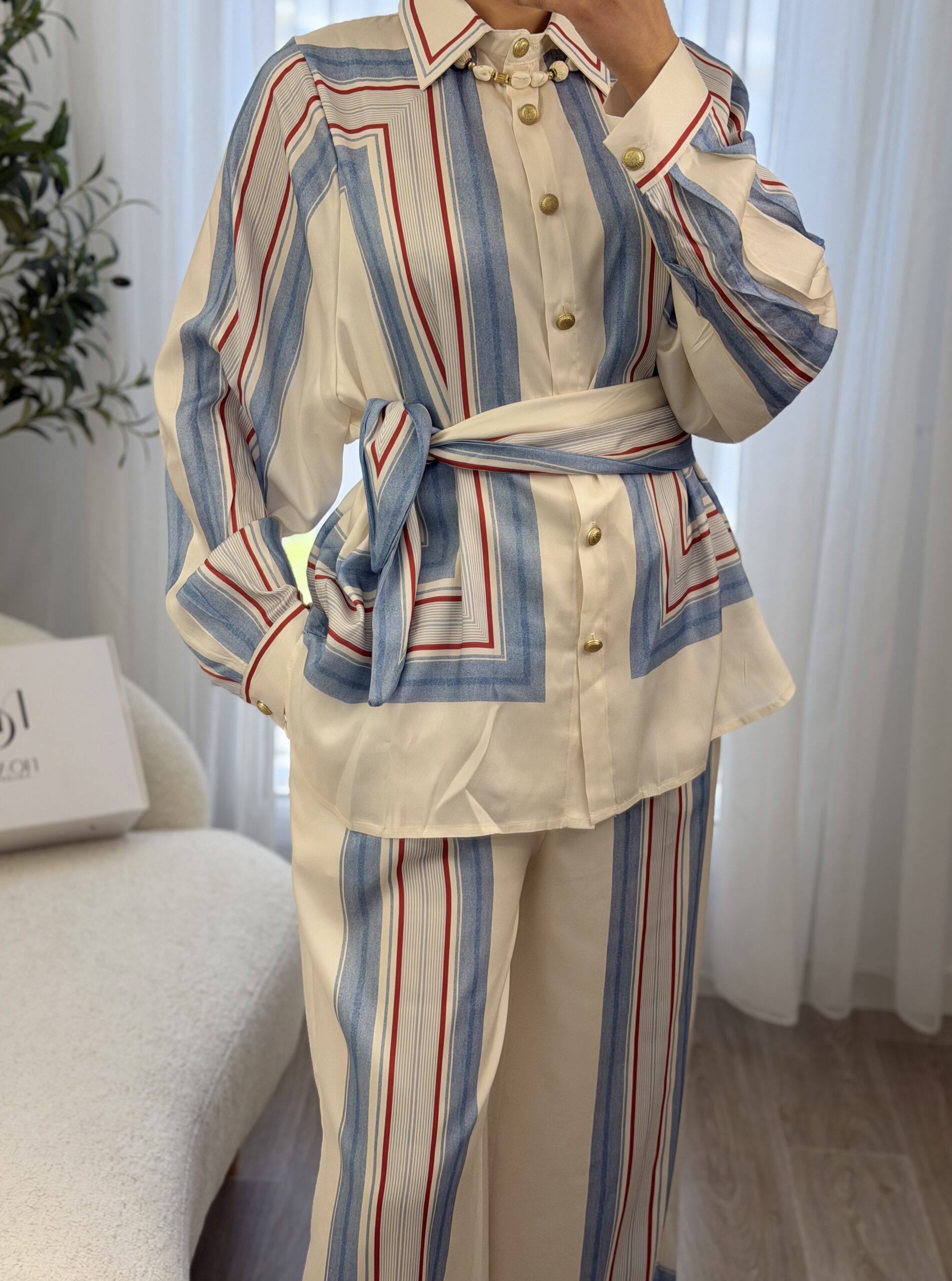 Ensemble Satin Rayé Élégance Riviera – Image 6