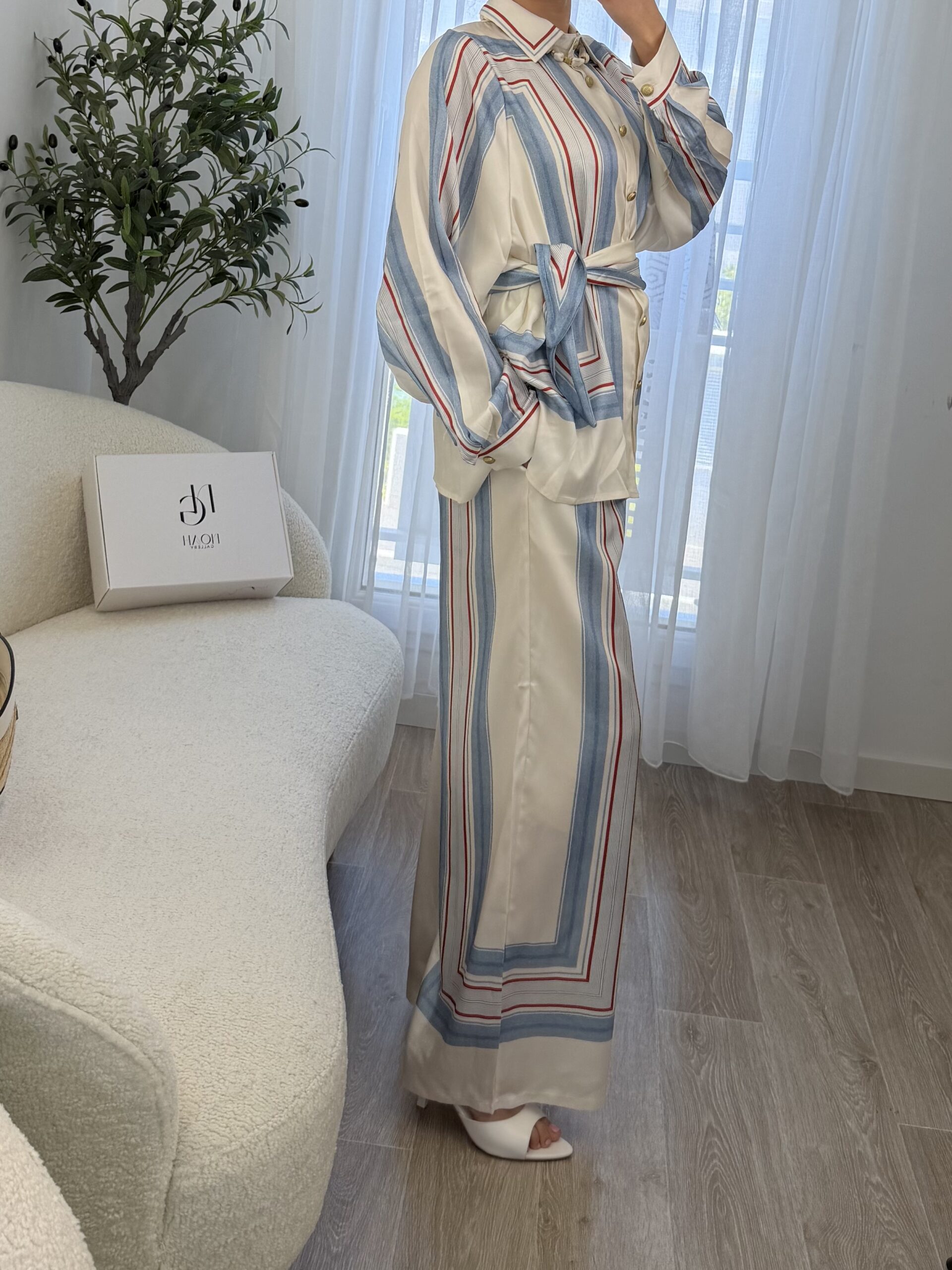 Ensemble Satin Rayé Élégance Riviera – Image 5