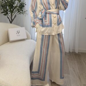 Ensemble Satin Rayé Élégance Riviera