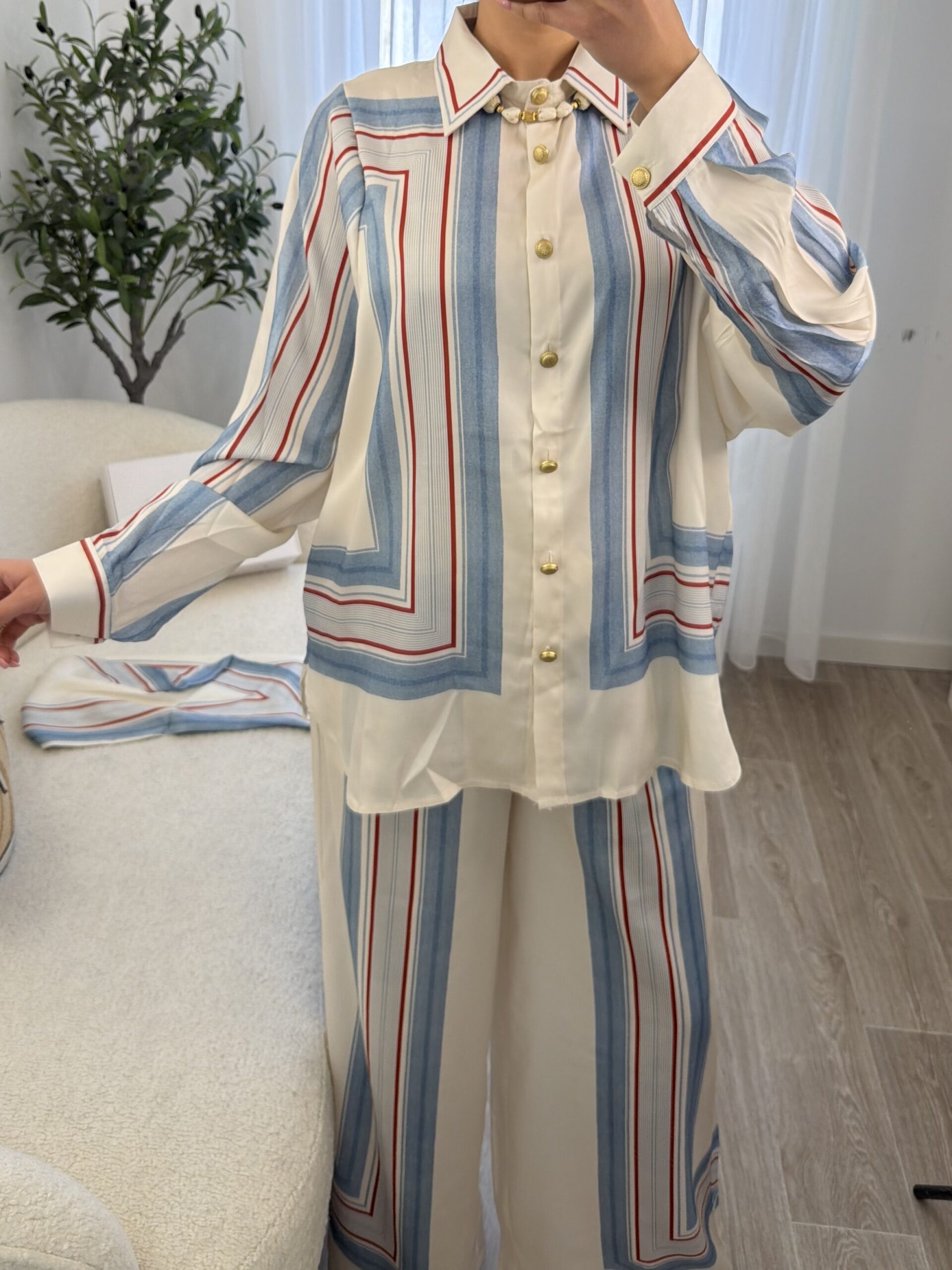 Ensemble Satin Rayé Élégance Riviera – Image 3
