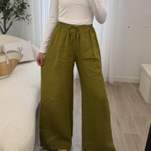 Pantalon Lin Olive