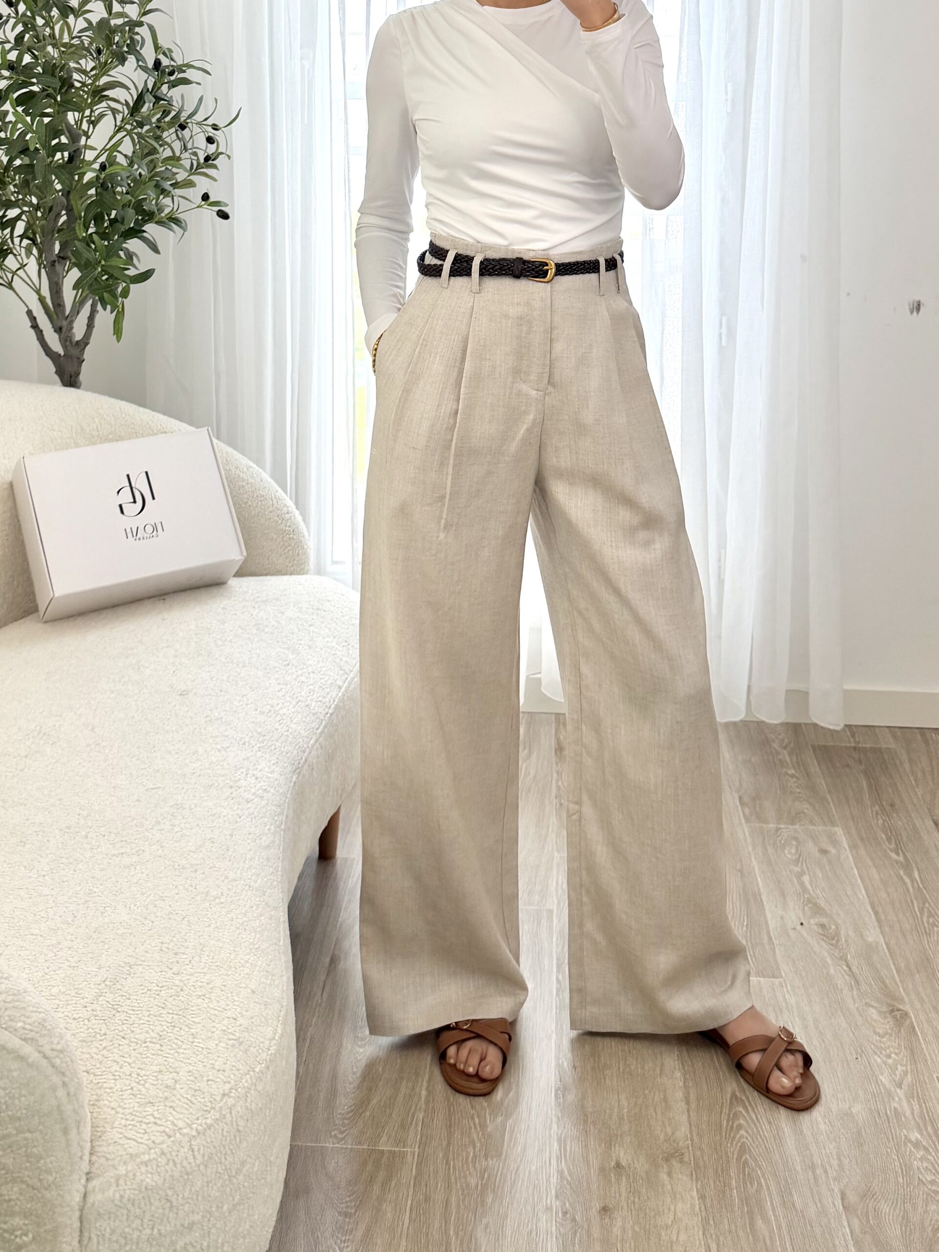 Pantalon Lin Ceinture – Image 7