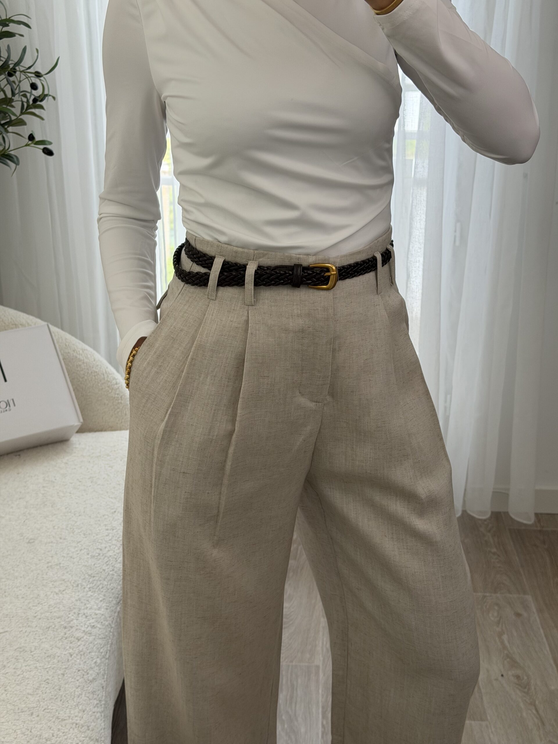 Pantalon Lin Ceinture – Image 8