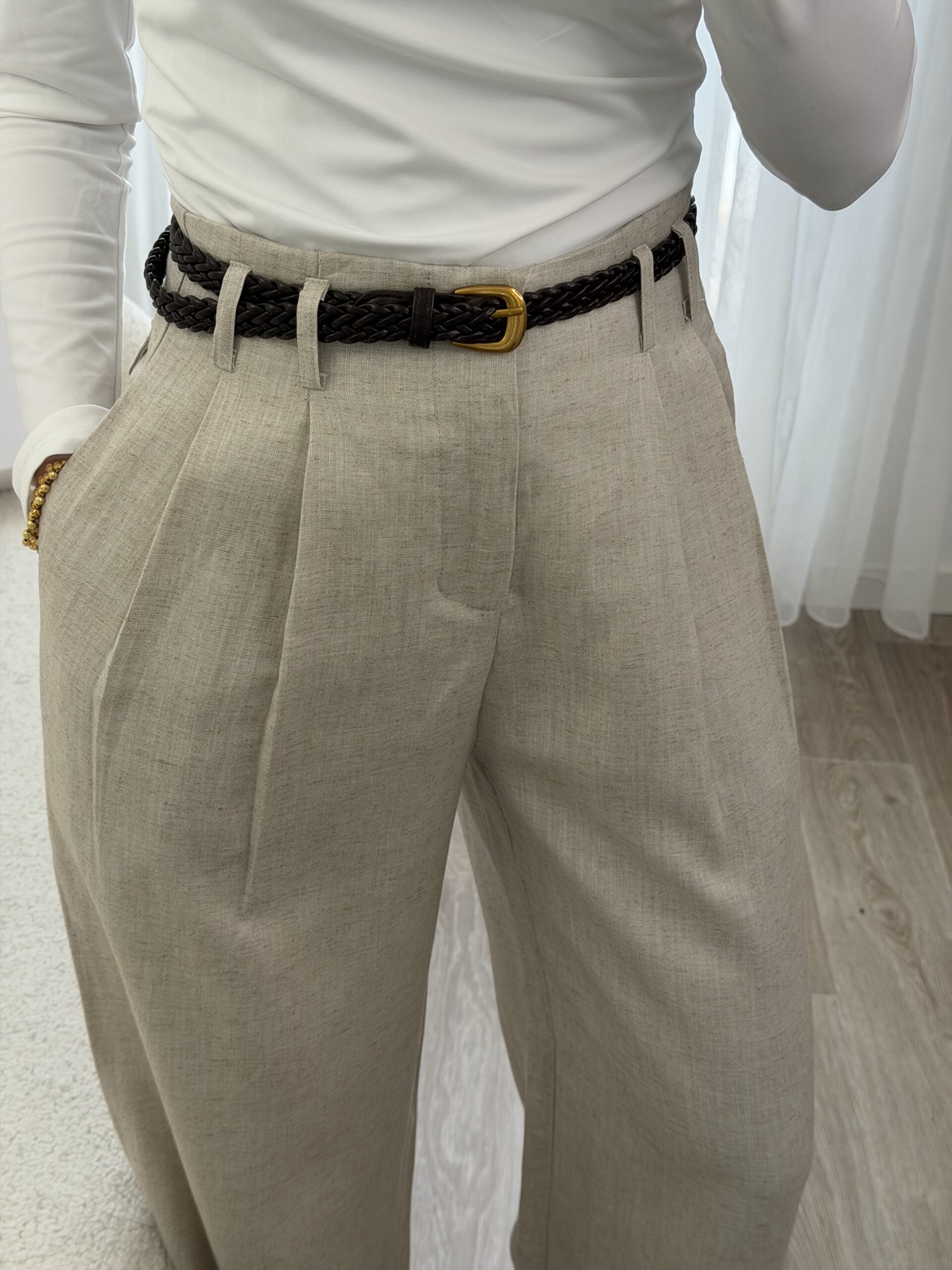 Pantalon Lin Ceinture – Image 2
