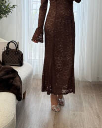 Robe Dentelle Marron - Robes - Noah