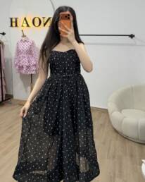 Robe Noire à Pois - Noah