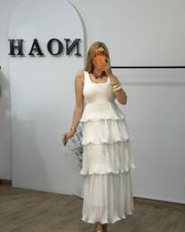 Robe Blanche Volante - Noah