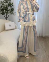 Ensemble Satin Rayé Élégance Riviera - Noah