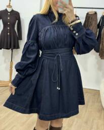 Robe Denim Élégance ceinturée - Robes - Noah