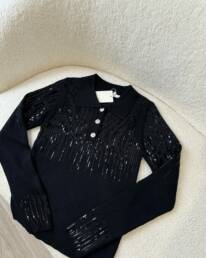 Pull Noir Avec Sequins - Noah