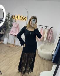 Robe Noire Dentelle Élégance - Robes - Noah