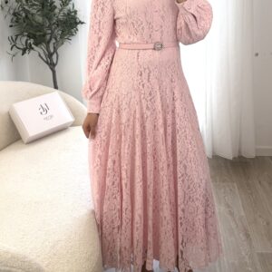 Robe Rosée de Dentelle