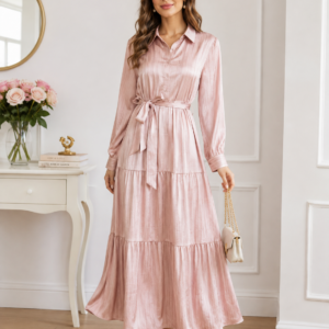 Robe Satinée Élégance Rose